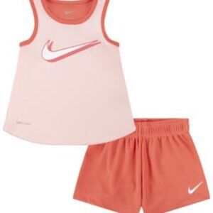 Nike sea coral girl's tank top & short 2-pc set retail $40